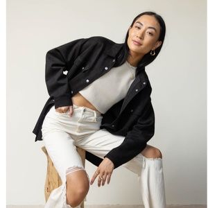 bohme | Faux Suede Shacket (Black)